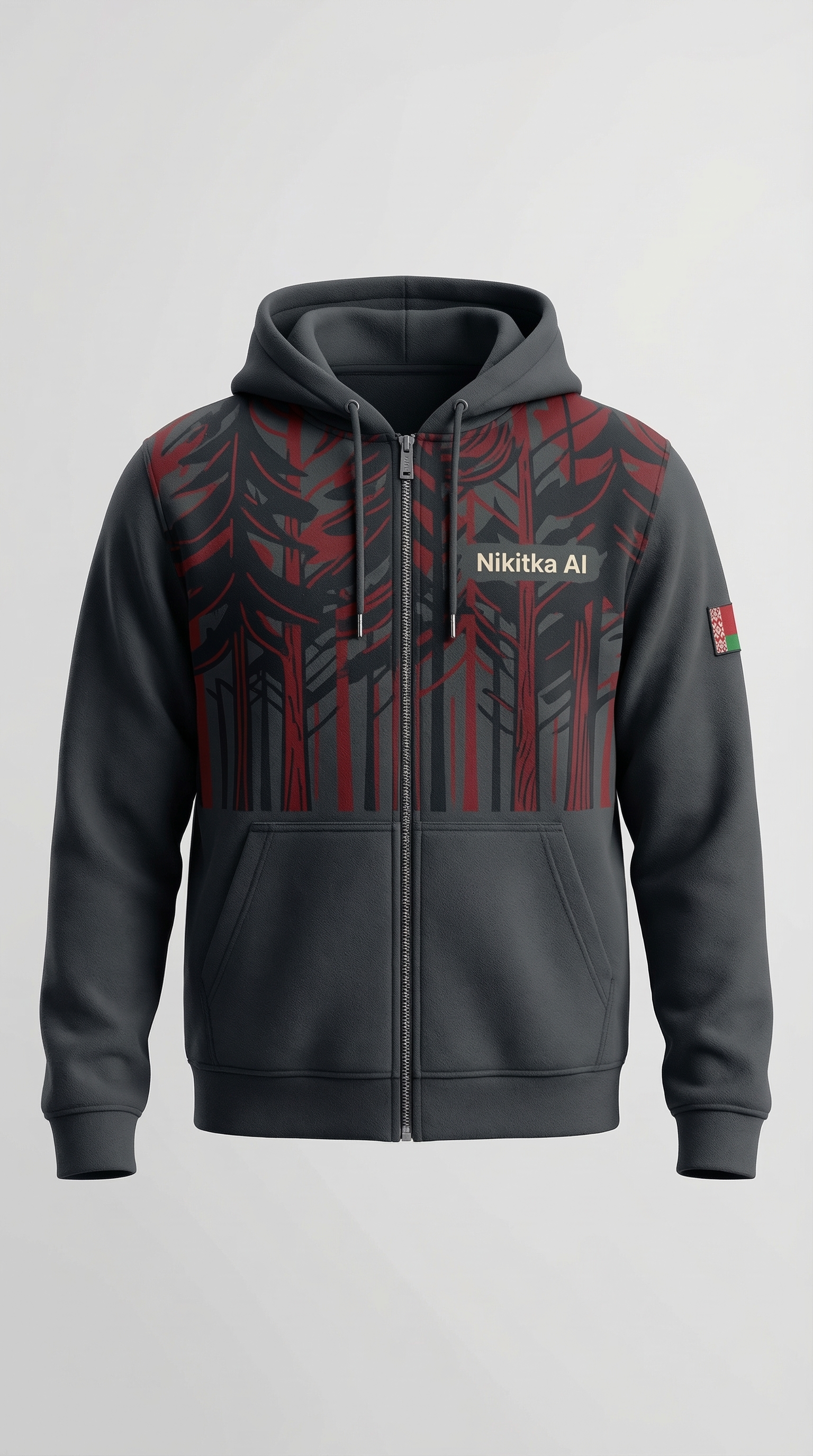 Red Forest Signal Zip Hoodie